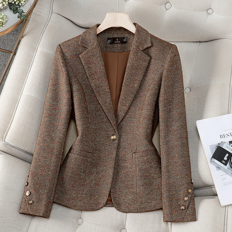 Women'S Formal Wear Jackets - オフィスレディースブレザー女性ジャケット長袖シングルボタン女性ビジネスワークウェアスリムフォーマルコート春秋アウター