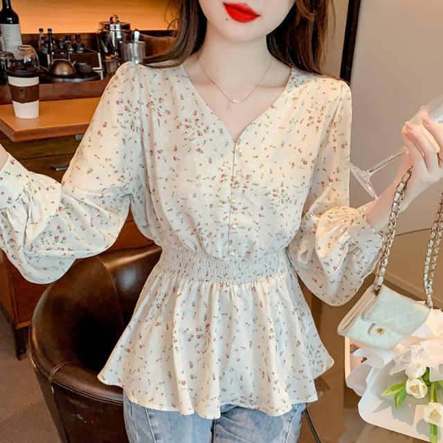 Women Formal Wear Korean - 長袖シャツレディースチェック柄ボタンダウン特大ルーズフィットレトロフェミニンプレッピースタイル若々しくエレガントな日常春の摩耗