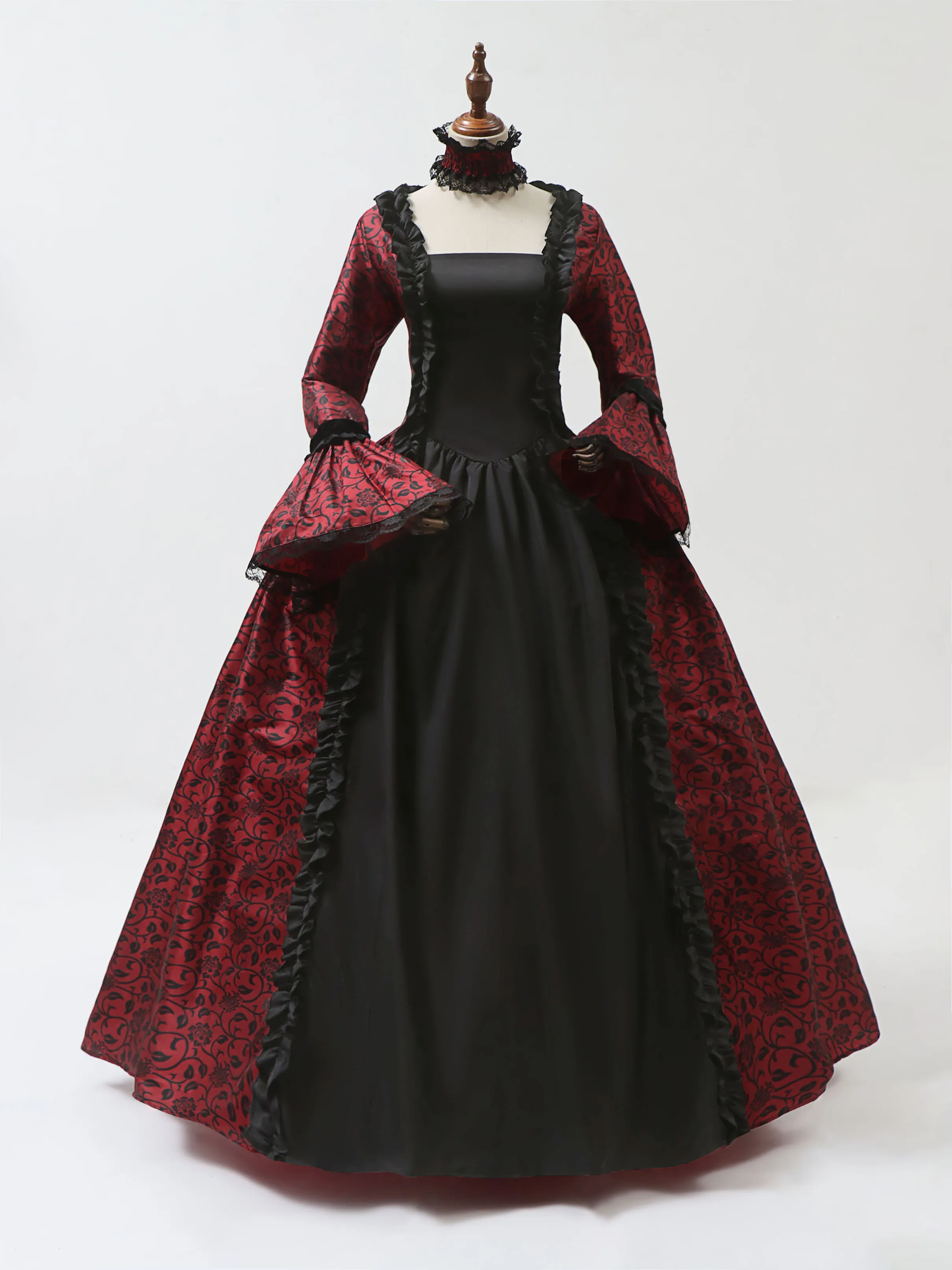 Women Formal Wear Dress - コスプレマリー・アントワネットドレス中世フレアスリーブビクトリア朝のパーティーフォーマルガウンルネッサンスゴシック花柄ローブ