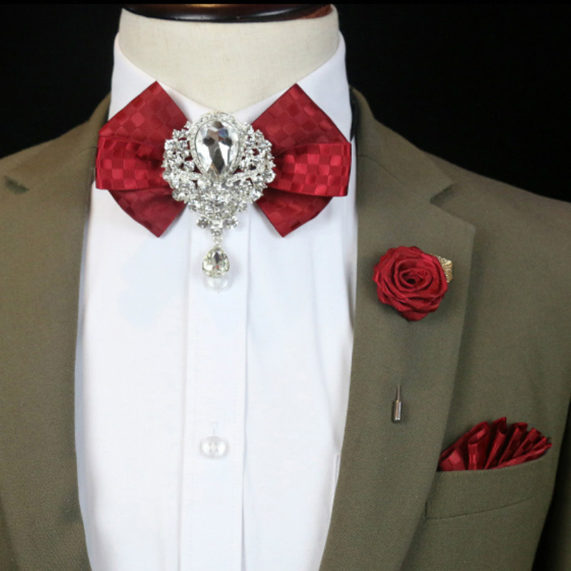 Women Formal Wear Korean - 男性用ラインストーン付きウェディングドレス,3ピースセット,英国のビジネスウェア,フォーマルウェア,シャツの襟,花柄,ポケットタオル