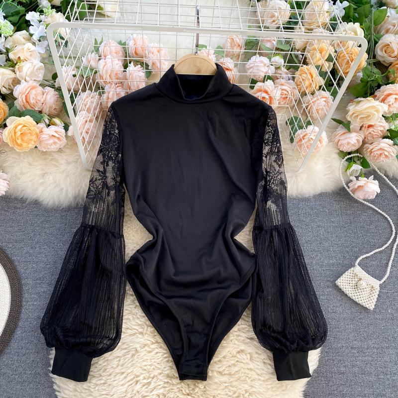 Women'S Formal Wear Jumpsuit - 女性用長袖ボディスーツ,セクシー,ハイカラー,ゴシック,ソフト,シンプル,スリム,ストリートウェア,春秋