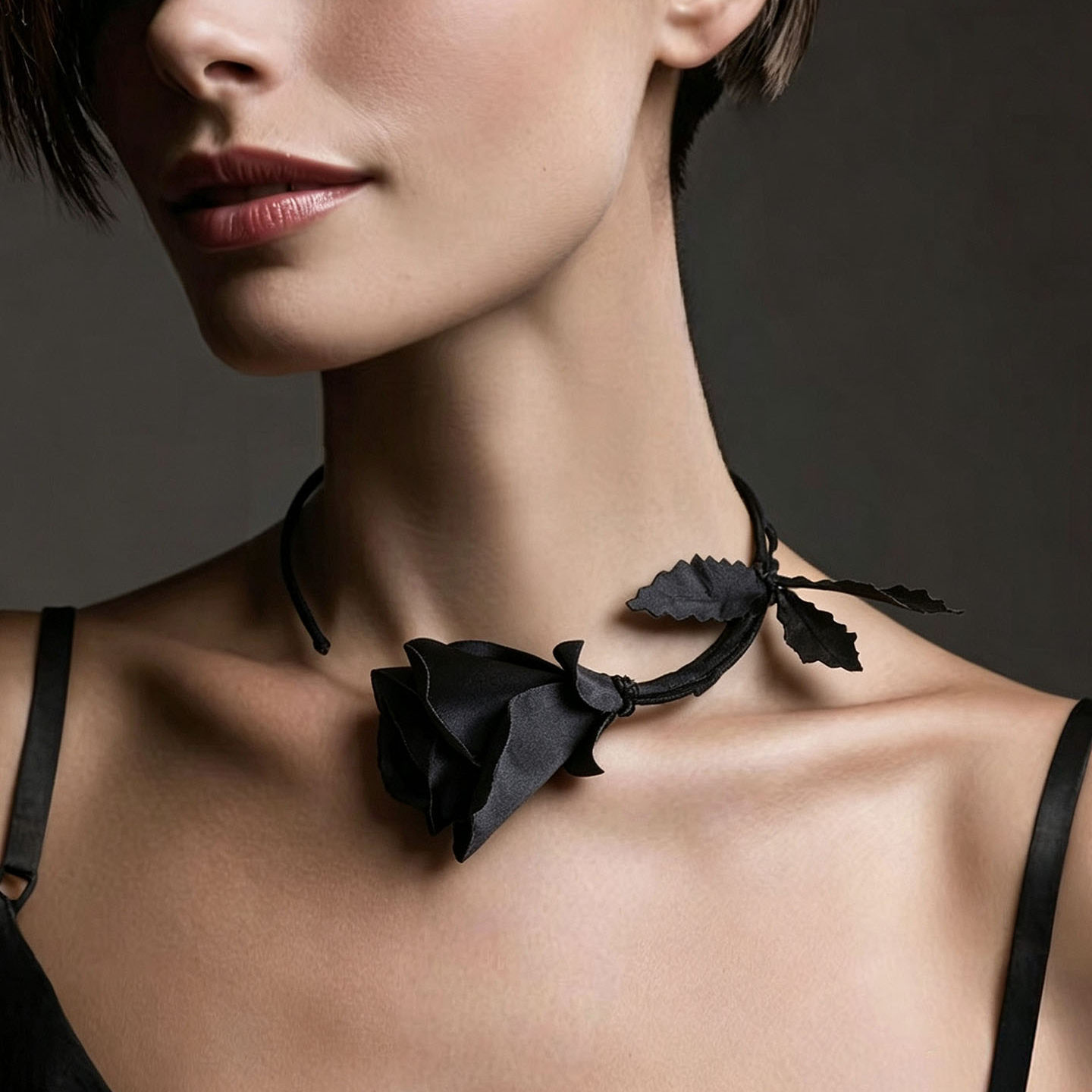 ファッションジュエリー手作り白黒ローズフラワーネックレス女性 - Women'S Formal Wear Accessories のレビューと価格