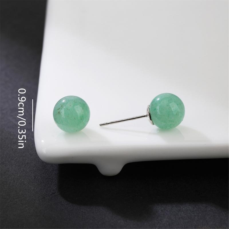 31BF 天然クリスタルラウンドビーズイヤリング低刺激性ジュ - Women'S Formal Wear Accessories のレビューと価格
