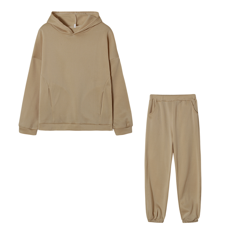 モノクロフード付きパーカーセット カジュアルツーピースセット - Monochrome Suit Set のレビューと価格
