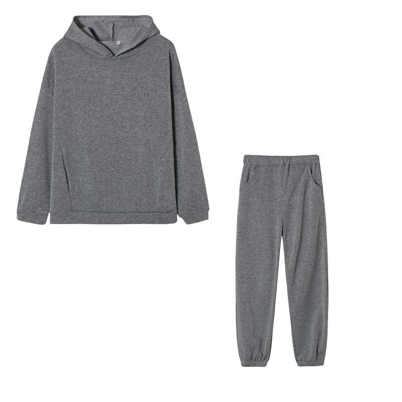 モノクロフード付きパーカーセット カジュアルツーピースセット - Monochrome Suit Set のレビューと価格