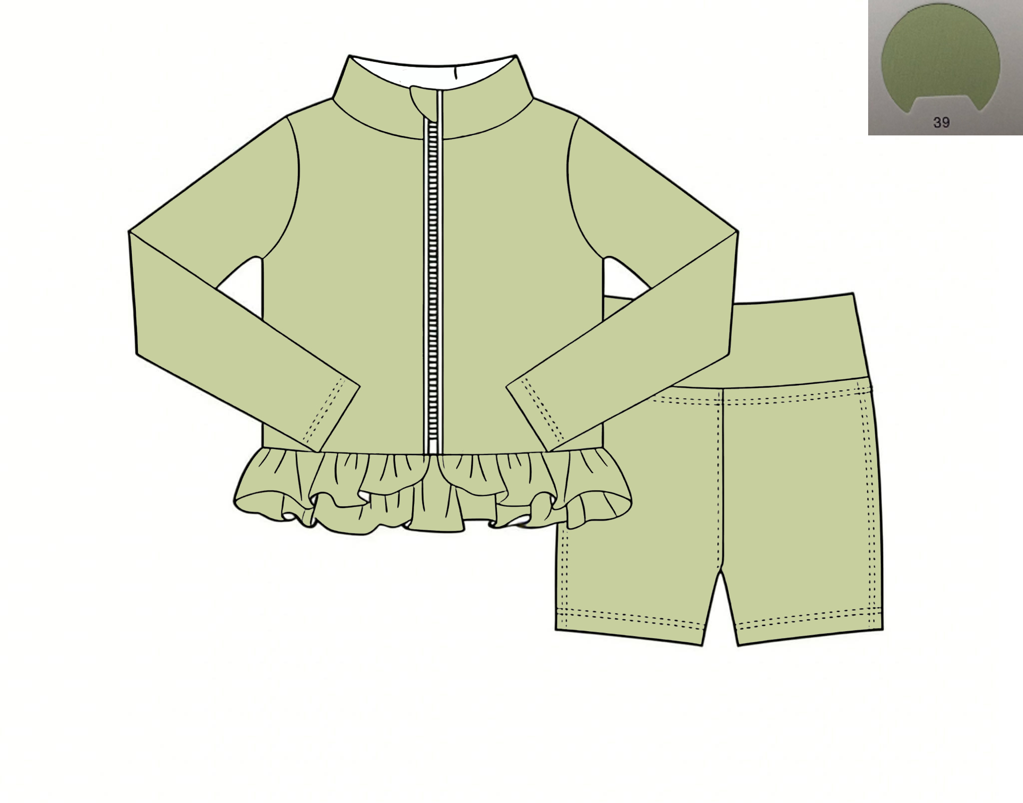 モノクロヨガウェア ガールズ サマー ジッパー付き長袖トップ - Monochrome Suit Set のレビューと価格