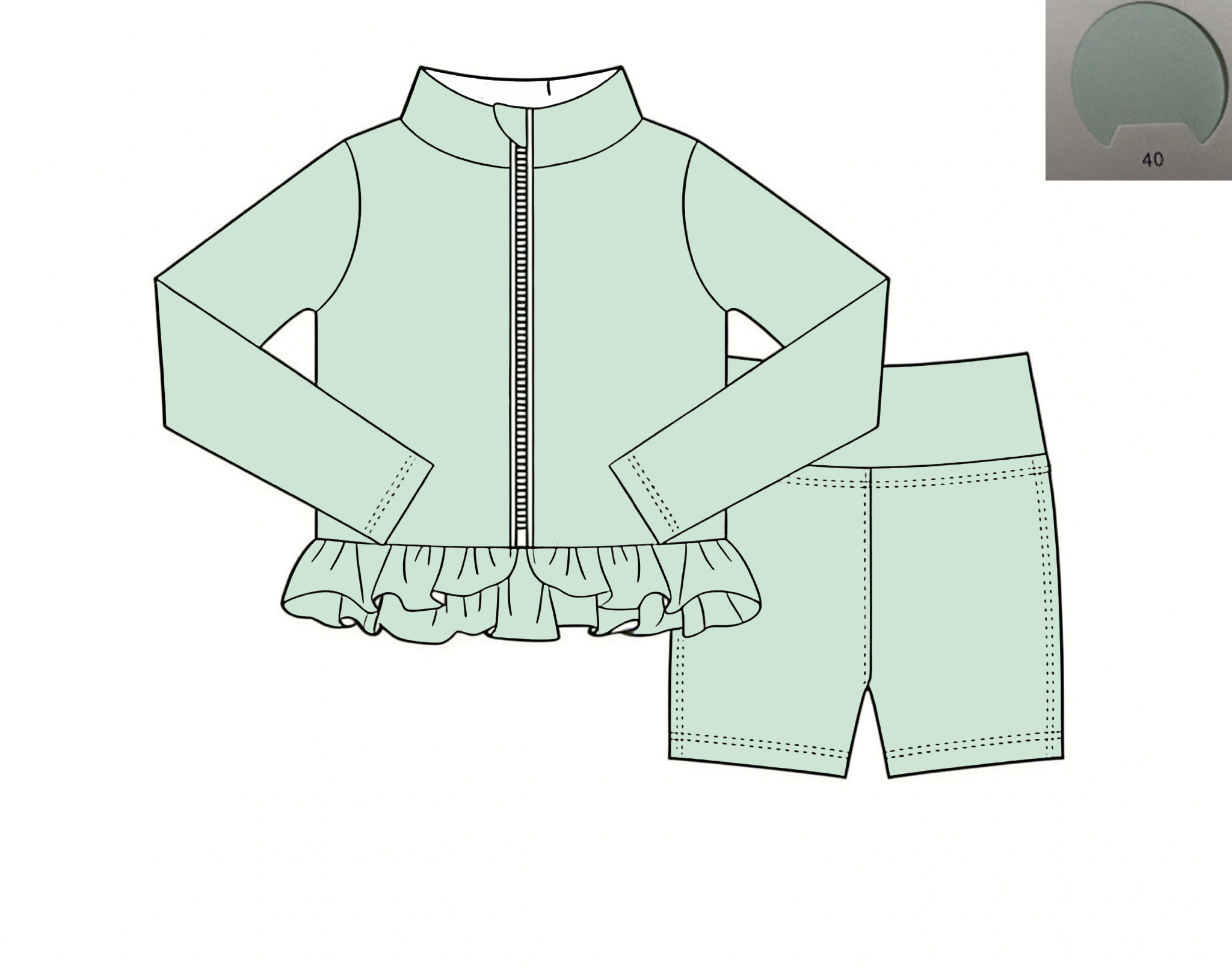 モノクロヨガウェア ガールズ サマー ジッパー付き長袖トップ - Monochrome Suit Set のレビューと価格