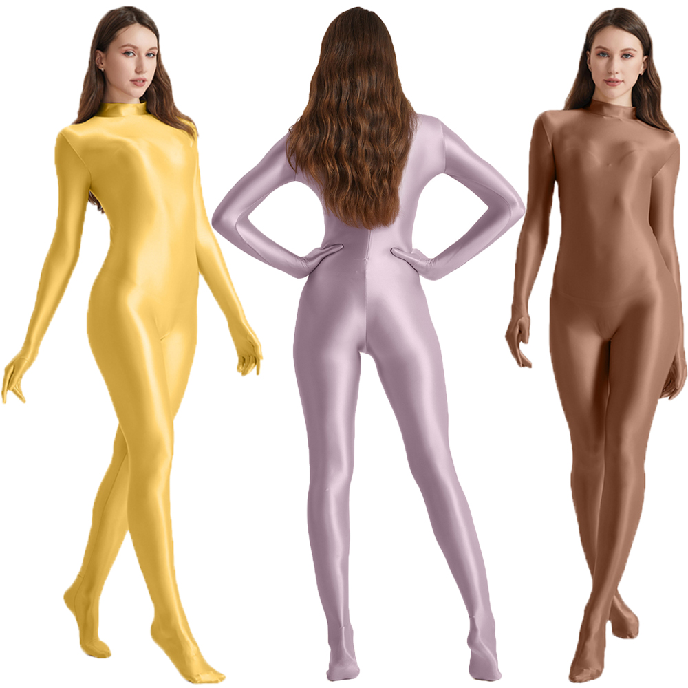 女性オイルストレッチハイネックボディコンワンピースジャンプス - Women'S Formal Wear Jumpsuit のレビューと価格