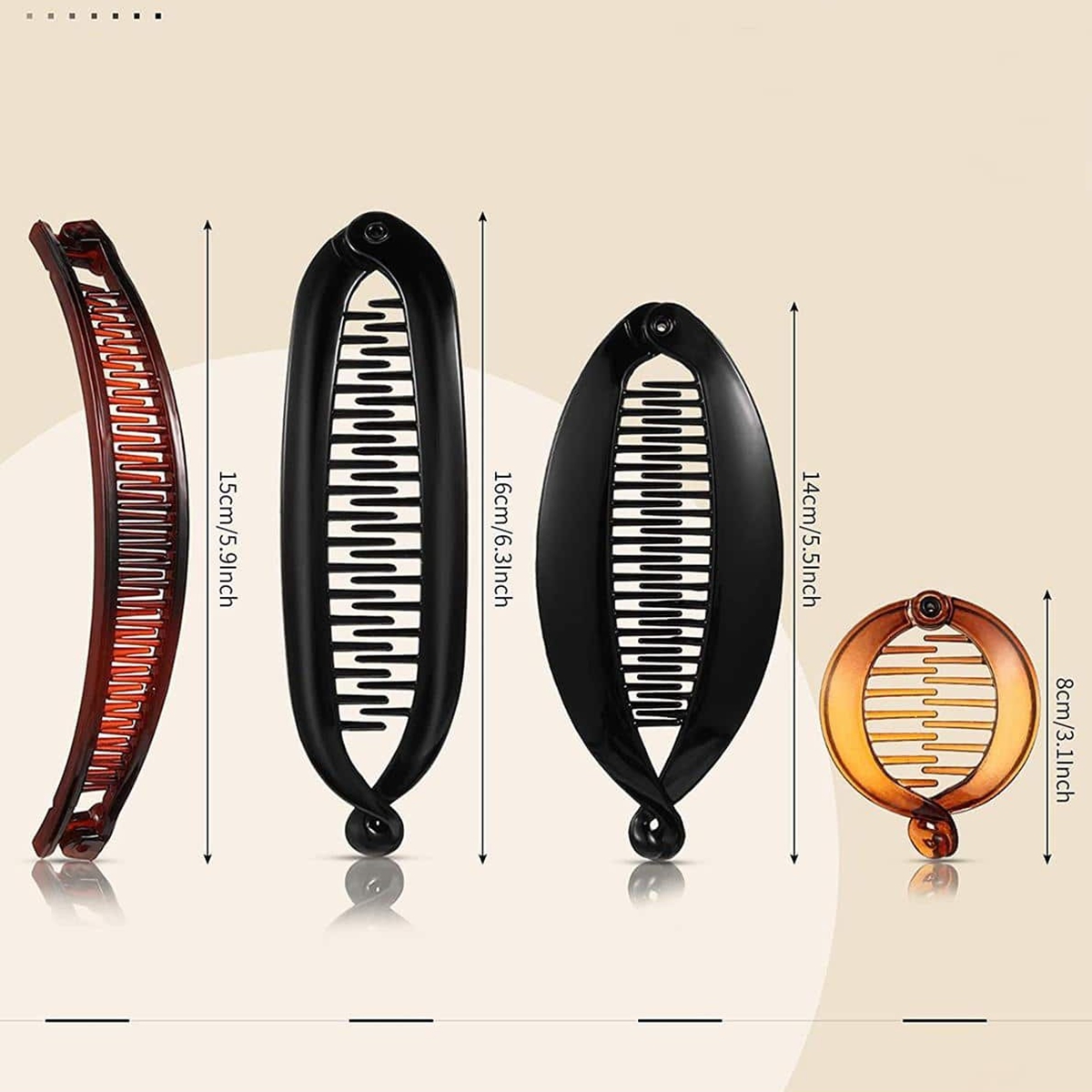 ファッショナブルで多用途なヒョウ柄の光沢のあるバナナクリップ - Women'S Formal Wear Accessories のレビューと価格