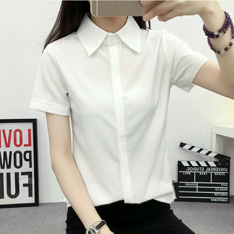 白いルーズ半袖シャツ女性夏韓国スタイル大きいサイズ学生フォー - Women Formal Wear Korean のレビューと価格