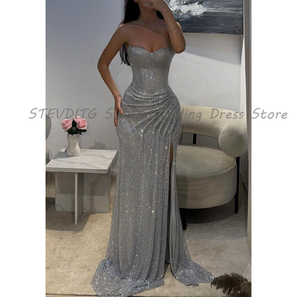 絶妙なイブニングドレス女性ベントストラップレスノースリーブ高 - Women Formal Wear Dress のレビューと価格