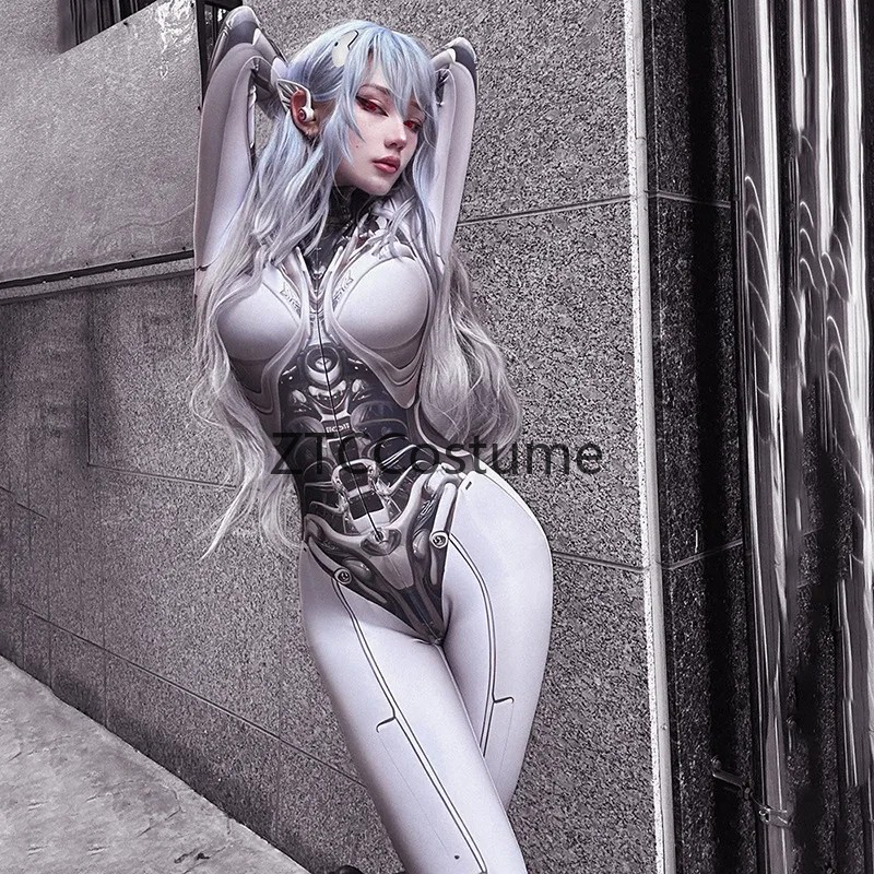 3Dプリントコスプレボディスーツ Y2Kテックウェア ゴシッ - Women'S Formal Wear Jumpsuit のレビューと価格