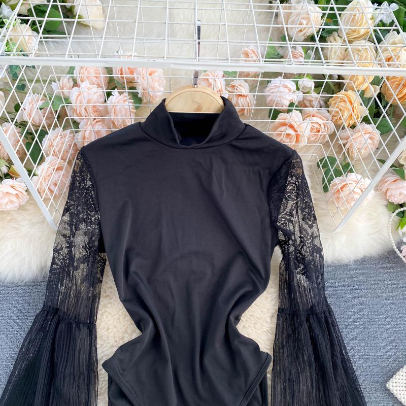 女性用長袖ボディスーツ,セクシー,ハイカラー,ゴシック,ソフ - Women'S Formal Wear Jumpsuit のレビューと価格