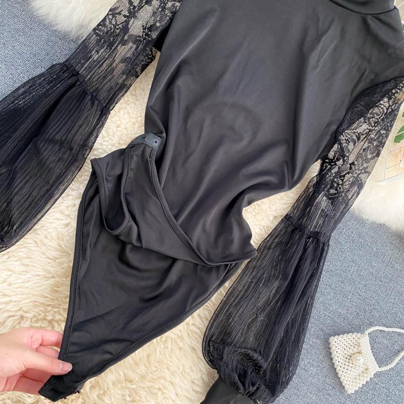 女性用長袖ボディスーツ,セクシー,ハイカラー,ゴシック,ソフ - Women'S Formal Wear Jumpsuit のレビューと価格