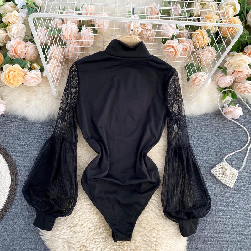 女性用長袖ボディスーツ,セクシー,ハイカラー,ゴシック,ソフ - Women'S Formal Wear Jumpsuit のレビューと価格