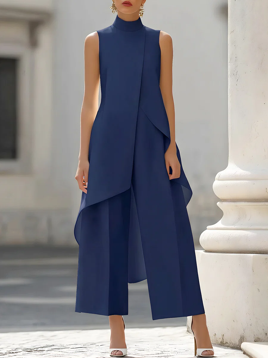 ノースリーブハイネックアシンメトリーオーバーレイジャンプスー - Women'S Formal Wear Jumpsuit のレビューと価格