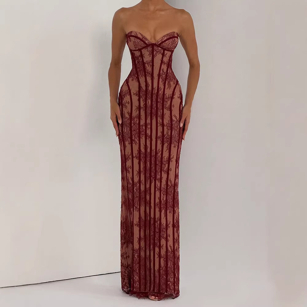 ストラップレスボディコンマキシドレス レディース 2026  - Women Formal Wear Dress のレビューと価格