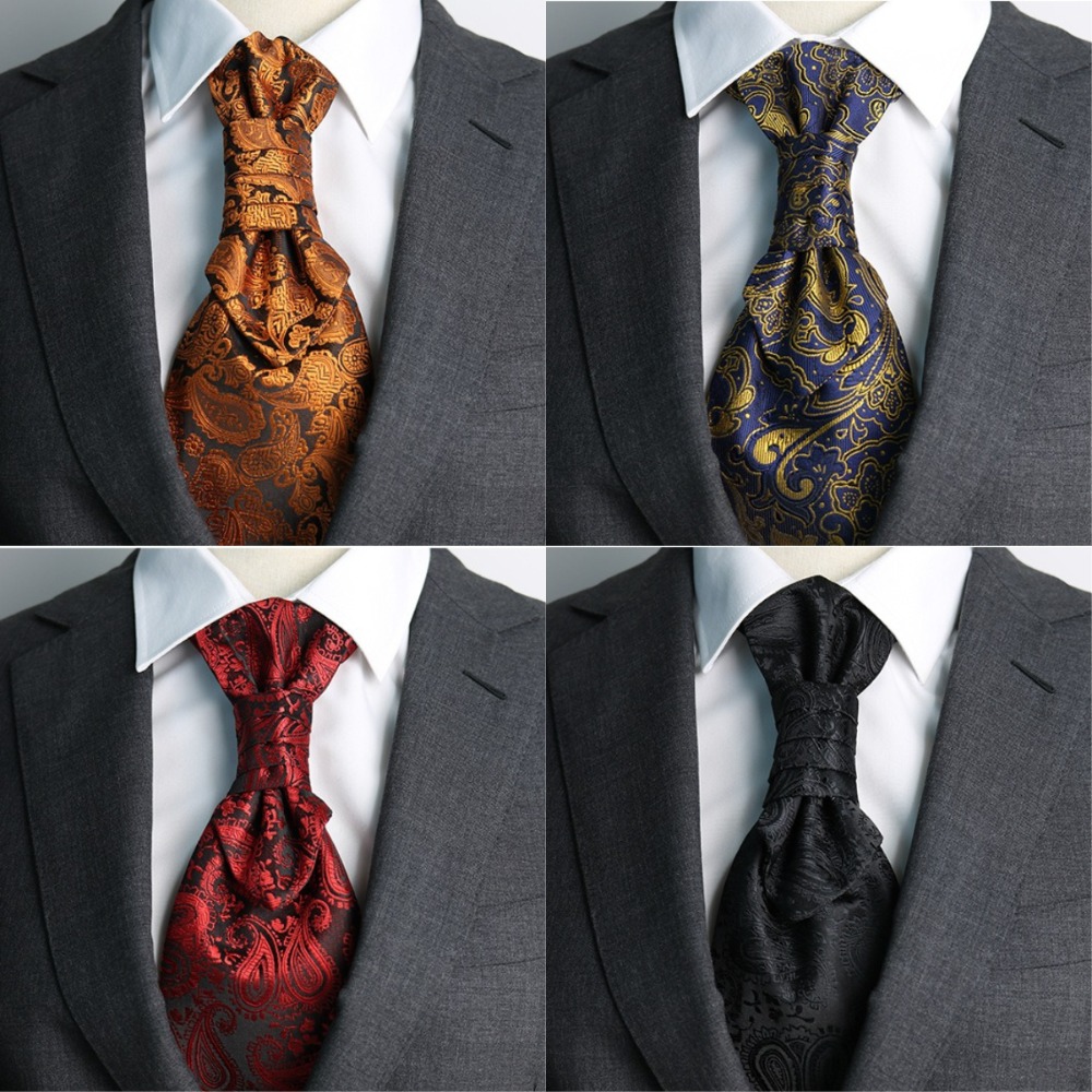 高級ジャカード花柄ネクタイアスコットグラヴァタス新郎ネックウ - Women'S Formal Wear Accessories のレビューと価格